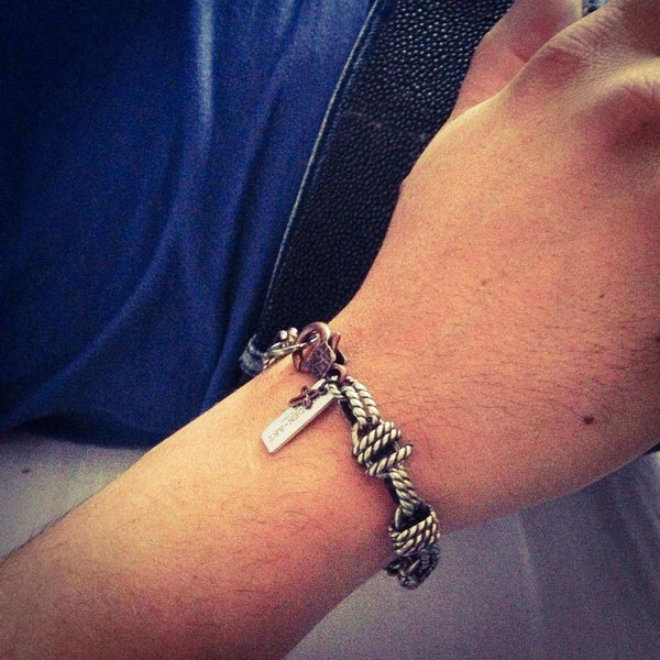 Mens multi chain bracelet in silver - Maiden-Art