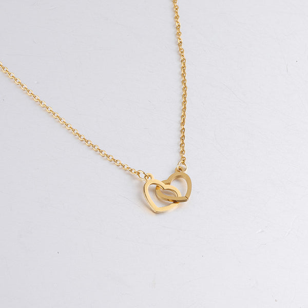 Double Heart Name Necklace