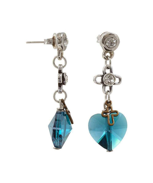 Deep blue crystals drop earrings - Maiden-Art
