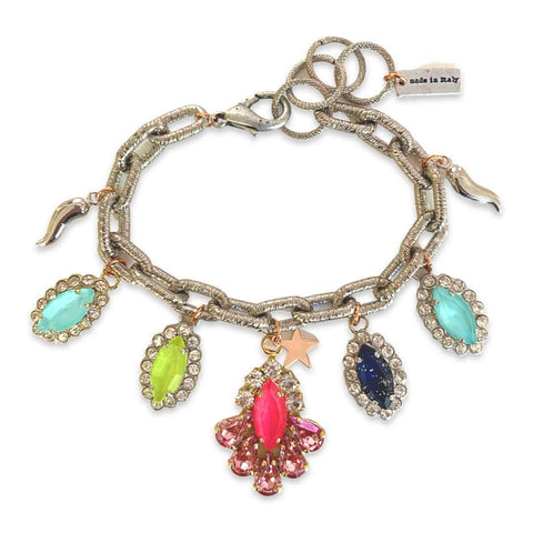 Colorful Statement Bracelet with Rhinestones. - Maiden-Art