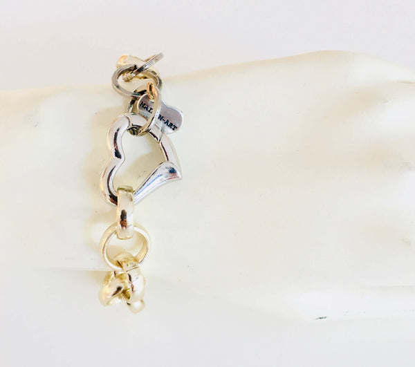 18kt Gold Plated Brass Bracelet and Silver Heart Clasp. - Maiden-Art