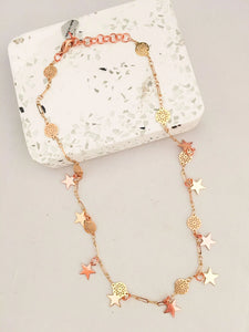 Star Necklace Gold and Rose Gold. Star Necklace Choker. - Maiden-Art