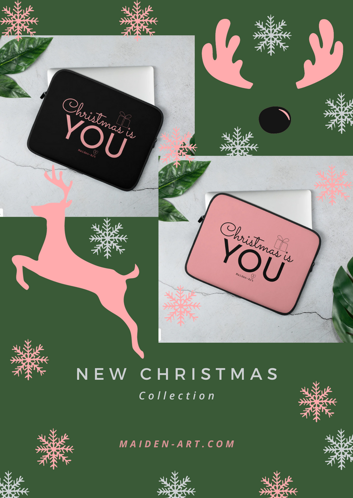 Elevate Your Style with "Christmas is You" Laptop Sleeve from Maiden-Art!