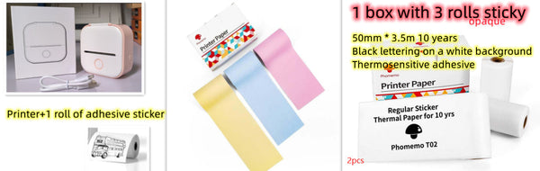 Portable Mini Thermal Label Printer Home Photo Printer Student Wrong Question Printer Bluetooth-compatible Mini Label Printer Price Tag Maiden-Art