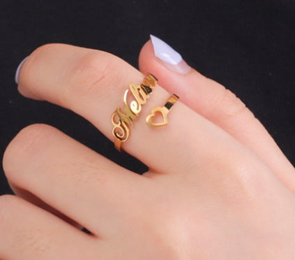 Adjustable Custom Name Stainless Steel Custom Ring Beautiful Legend Store