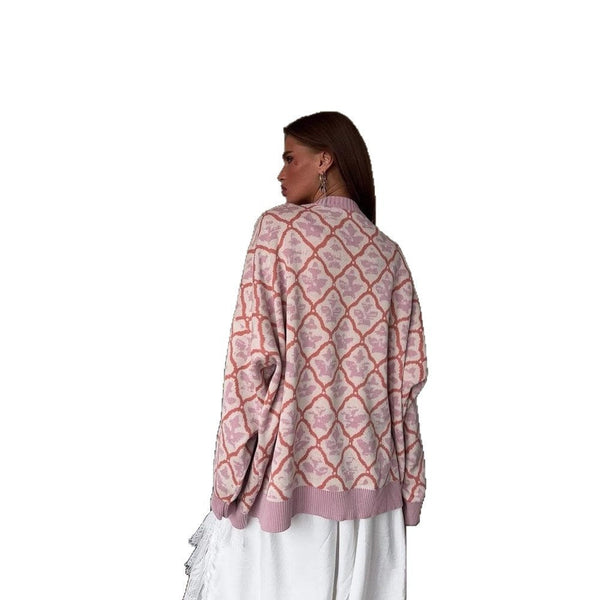 Womens Niche Laid-back Casual Pullover Sweater Beautiful Legend Store