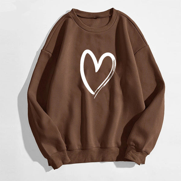 Printed Heart Trendy Sweater For Women Maiden-Art