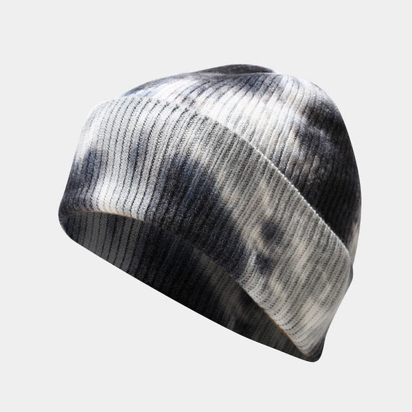 Tie-dye Knitted Hat Gloves Scarf Set Ladies Maiden-Art