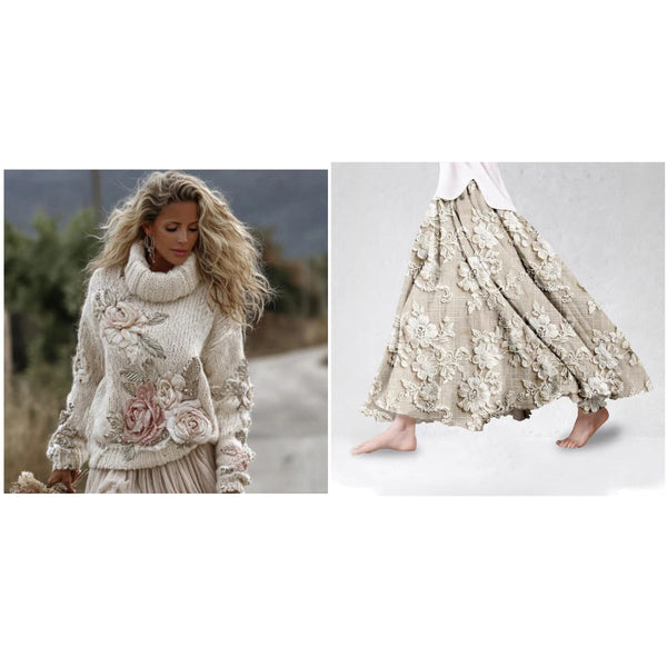 New European And American-style Womens Printed Turtleneck Sweater Hoodie Maiden-Art