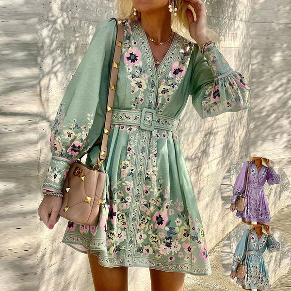 Ladies Fashion Loose Printed Boho Dress Anybestbuy Store