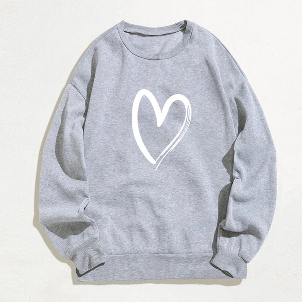 Printed Heart Trendy Sweater For Women Maiden-Art
