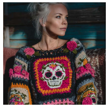 Womens Retro Printed American Style Streetwear Loose Knit Sweater Top Beautiful Legend Store