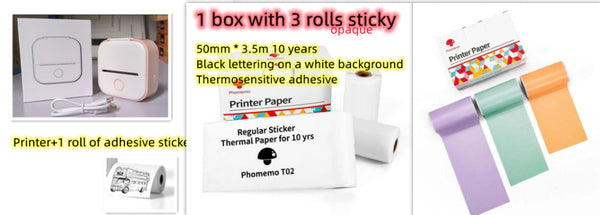 Portable Mini Thermal Label Printer Home Photo Printer Student Wrong Question Printer Bluetooth-compatible Mini Label Printer Price Tag Maiden-Art