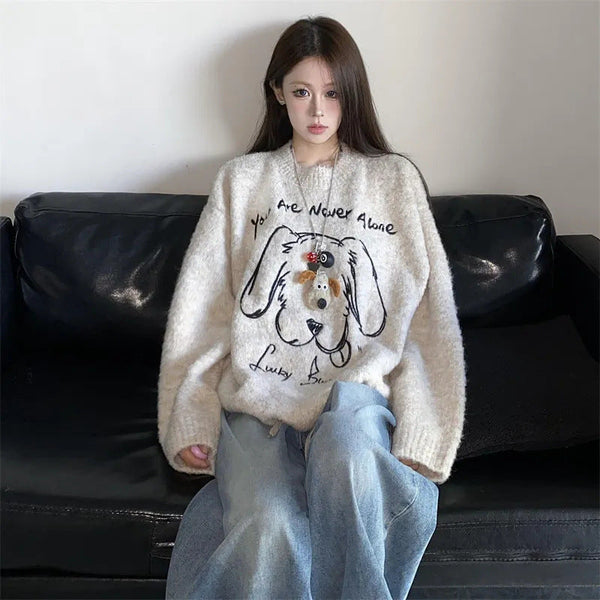 Casual Loose Sweater Top Women Maiden-Art
