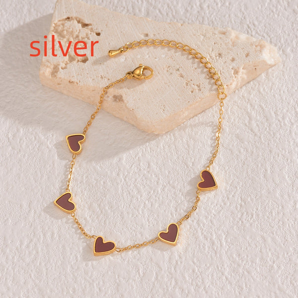 Ins Love Bracelet  Stainless Steel Dripping Heart Bracelet Fashion Valentine's Day Jewelry Gift Maiden-Art