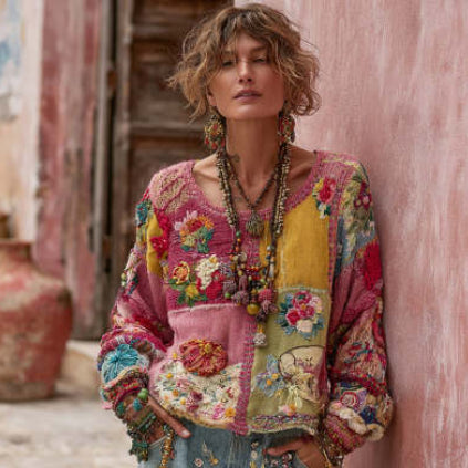 Womens Digitally Printed Sweater Cardigan Maiden-Art