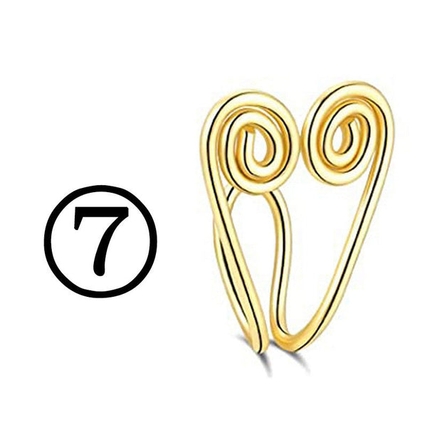 New Twisted Geometric Hollow Stainless Steel Non-hole Fake Nose Maiden-Art