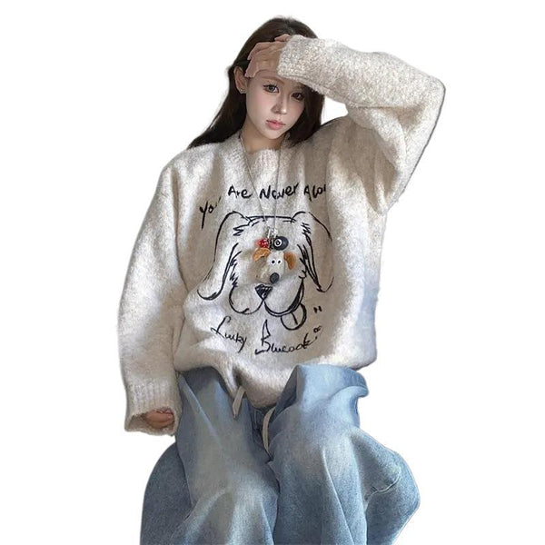 Casual Loose Sweater Top Women Maiden-Art