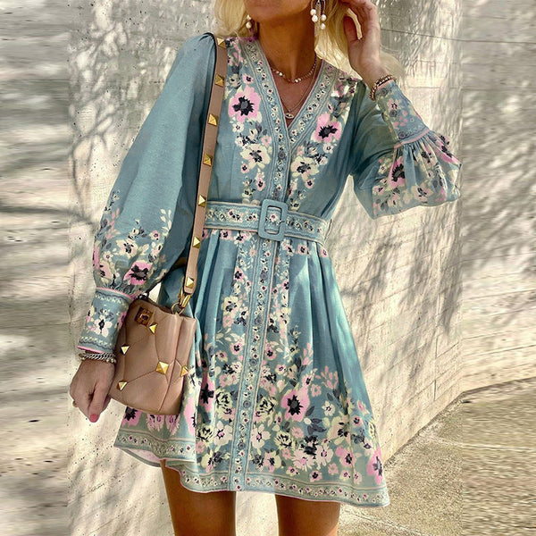 Ladies Fashion Loose Printed Boho Dress Anybestbuy Store