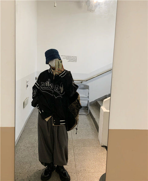 Vintage Harajuku Jacket Hip Hop Loose Jacket Women Maiden-Art