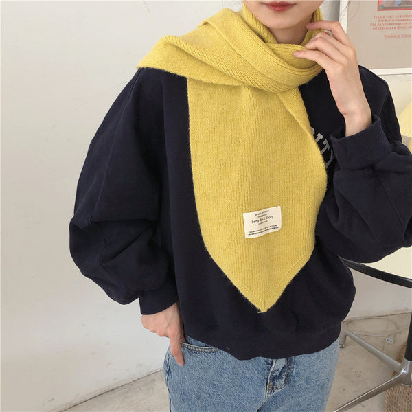 Pure Color Knitted All-match Cute Multifunctional Scarf Maiden-Art