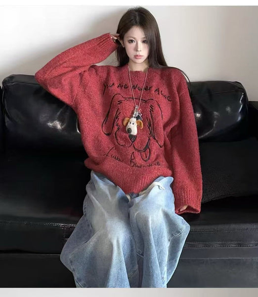 Casual Loose Sweater Top Women Maiden-Art