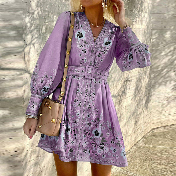 Ladies Fashion Loose Printed Boho Dress Anybestbuy Store