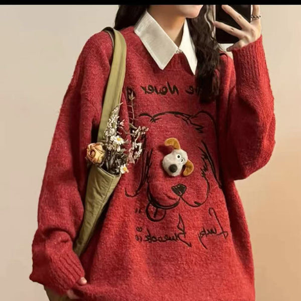 Casual Loose Sweater Top Women Maiden-Art