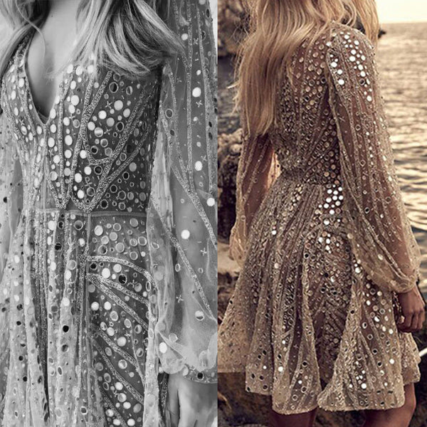 Long sleeve sequin dress Maiden-Art