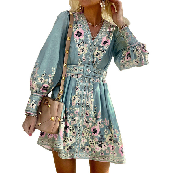 Ladies Fashion Loose Printed Boho Dress Anybestbuy Store