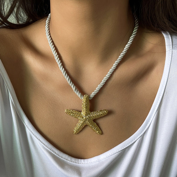 Beach Starfish Pendant Necklace Earrings Maiden-Art