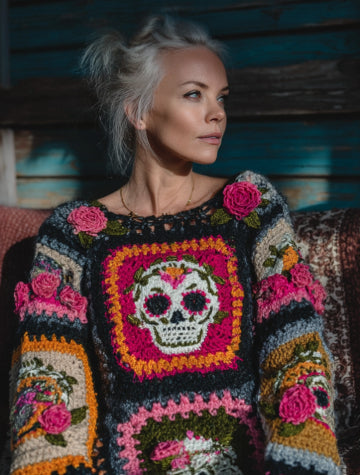 Womens Retro Printed American Style Streetwear Loose Knit Sweater Top Beautiful Legend Store