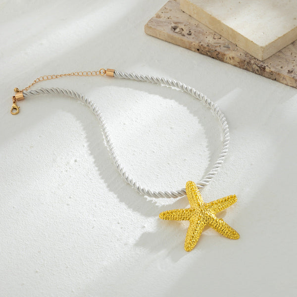 Beach Starfish Pendant Necklace Earrings Maiden-Art