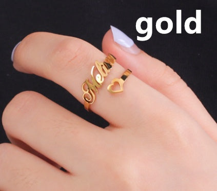 Adjustable Custom Name Stainless Steel Custom Ring Beautiful Legend Store