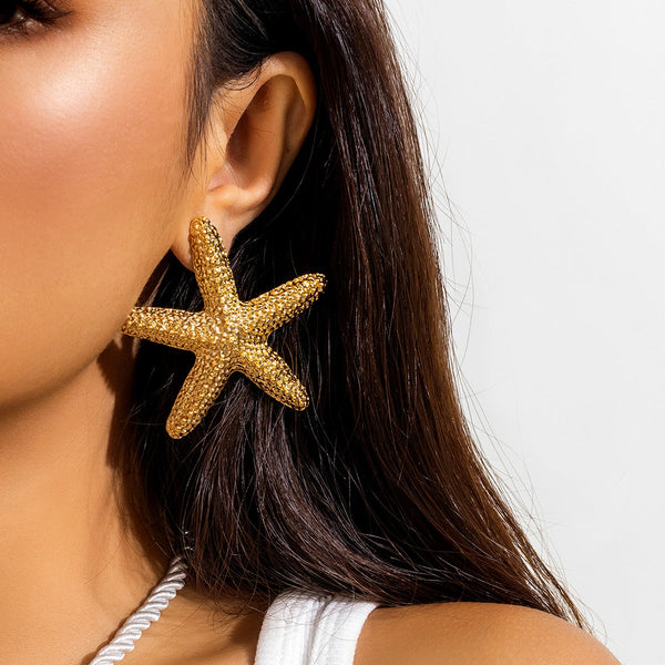 Beach Starfish Pendant Necklace Earrings Maiden-Art