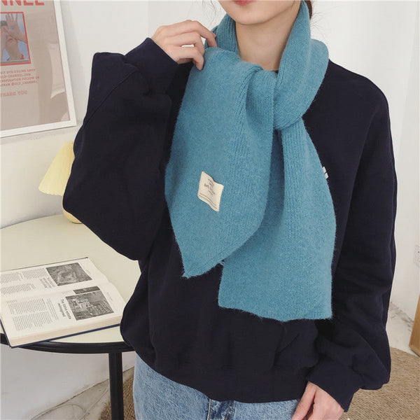 Pure Color Knitted All-match Cute Multifunctional Scarf Maiden-Art