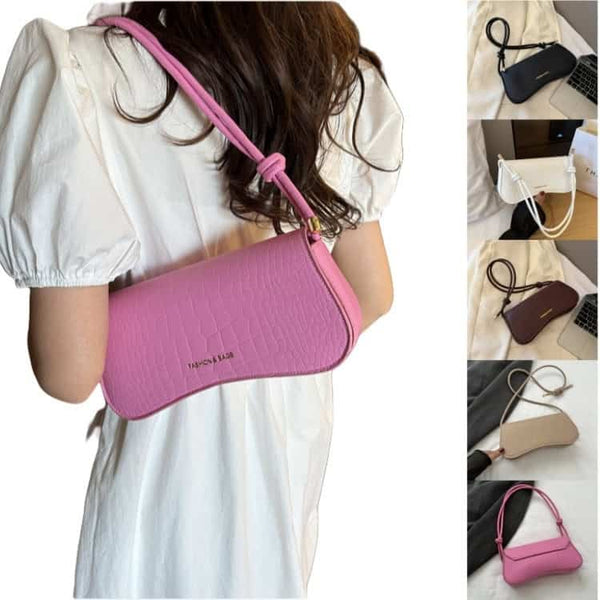 Summer Minimalist PU Underarm Bag Chic Solid Color Square Shoulder Purse Versatile Crossbody Tote For Women Elegant Office Maiden-Art