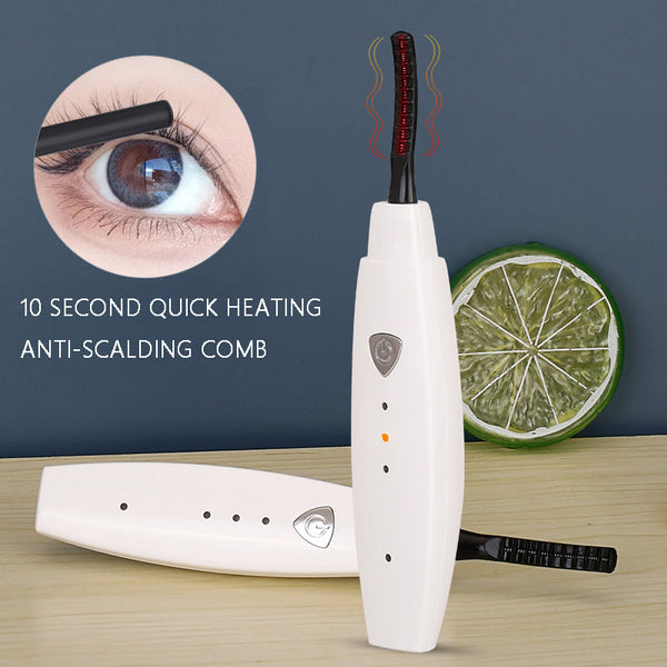 Electric Heated Eyelash Curler USB Rechargeable Eyelashes Curler Quick Heating Natural Eyelash Curler Long Lasting Makeup Tools Maiden-Art