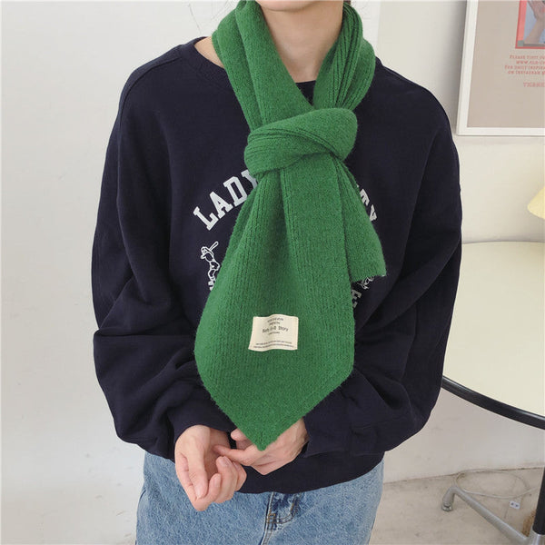 Pure Color Knitted All-match Cute Multifunctional Scarf Maiden-Art