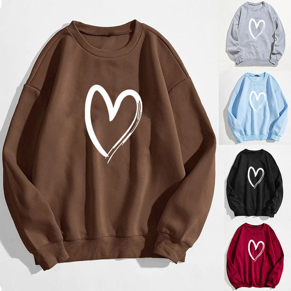Printed Heart Trendy Sweater For Women Maiden-Art