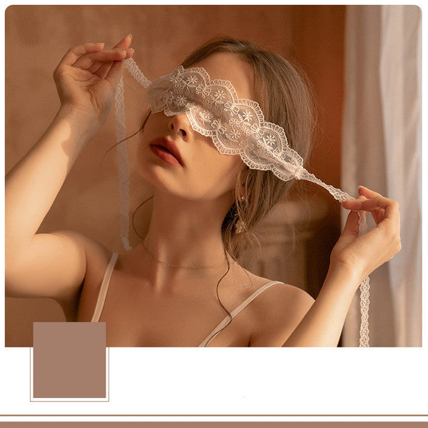 Erotic Lingerie Lace Perspective Embroidered Hollow Eye Mask Adjustable Maiden-Art