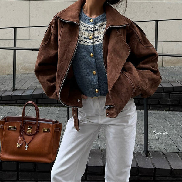 Short Loose Jacket Coat Women Maiden-Art