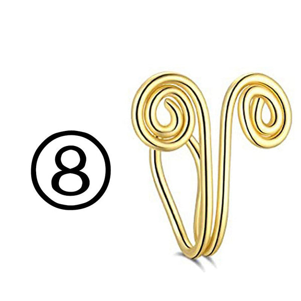 New Twisted Geometric Hollow Stainless Steel Non-hole Fake Nose Maiden-Art