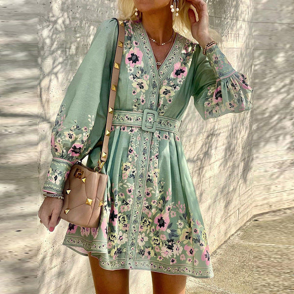 Ladies Fashion Loose Printed Boho Dress Anybestbuy Store