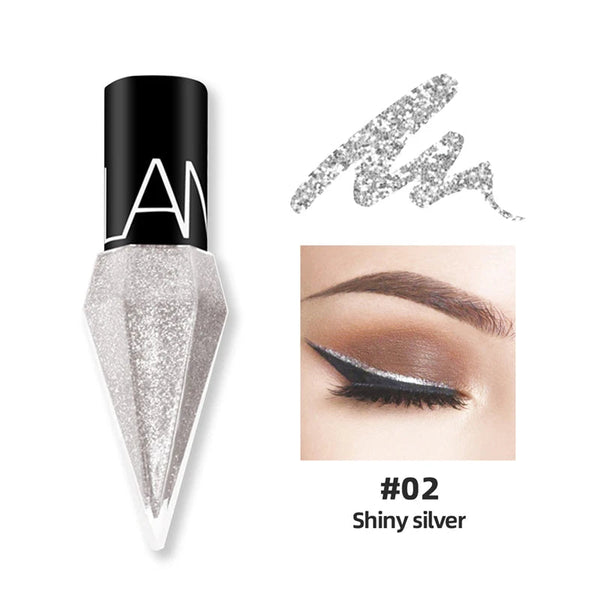 New Professional Shiny Eye Liners Cosmetics for Women Pigment Silver Rose Gold Color Liquid Glitter Eyeliner Cheap Makeup KEMZLA Store