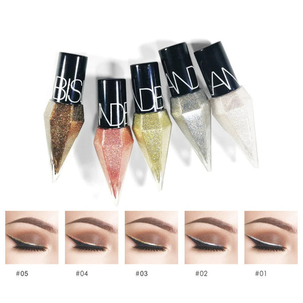 New Professional Shiny Eye Liners Cosmetics for Women Pigment Silver Rose Gold Color Liquid Glitter Eyeliner Cheap Makeup KEMZLA Store
