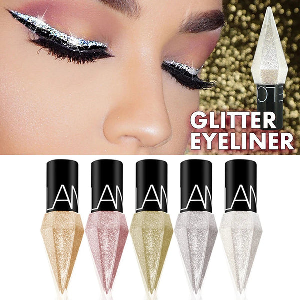New Professional Shiny Eye Liners Cosmetics for Women Pigment Silver Rose Gold Color Liquid Glitter Eyeliner Cheap Makeup KEMZLA Store