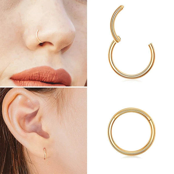 1PC Stainless Steel Nose Hoop Septum Piercing Clicker Hinged Segment Rings Lip Helix Daith Conch Cartilage Earrings Sexy Jewelry Welcome to Bohemia Store