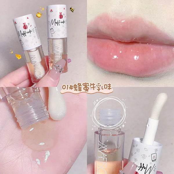 Make Up Korean Beauty Cosmetics Lip Ink Gloss Labial Lips Moisturizer Jelly Lipstick Bright Oil Moisturizing Balm Big Lip Brush MEIGR Cosmetic Store