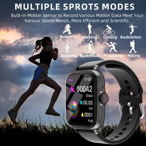 1.83'' Waterproof Smart Watch with Message Answer Call Sleep Monitoring Sports Pedometer Information Alerts For iPhone Android DESERTCAT Official Store
